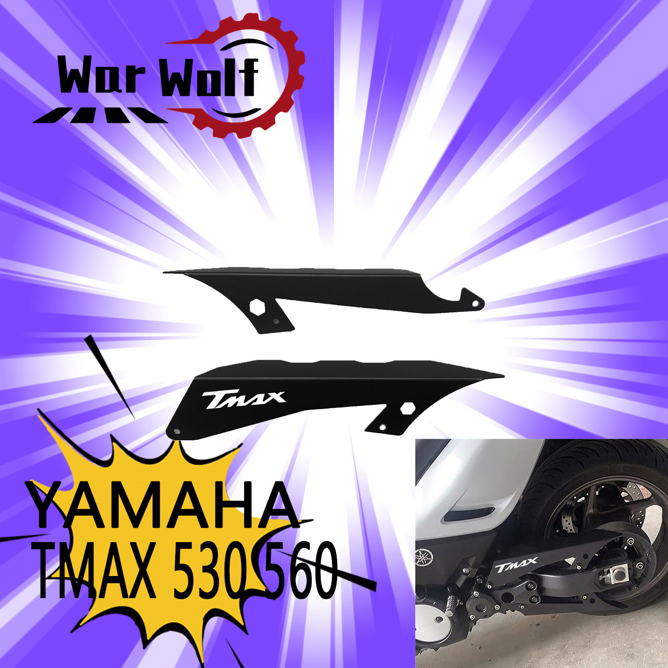 Tech Max Accessories - Protezione Catena Moto in Alluminio CNC
