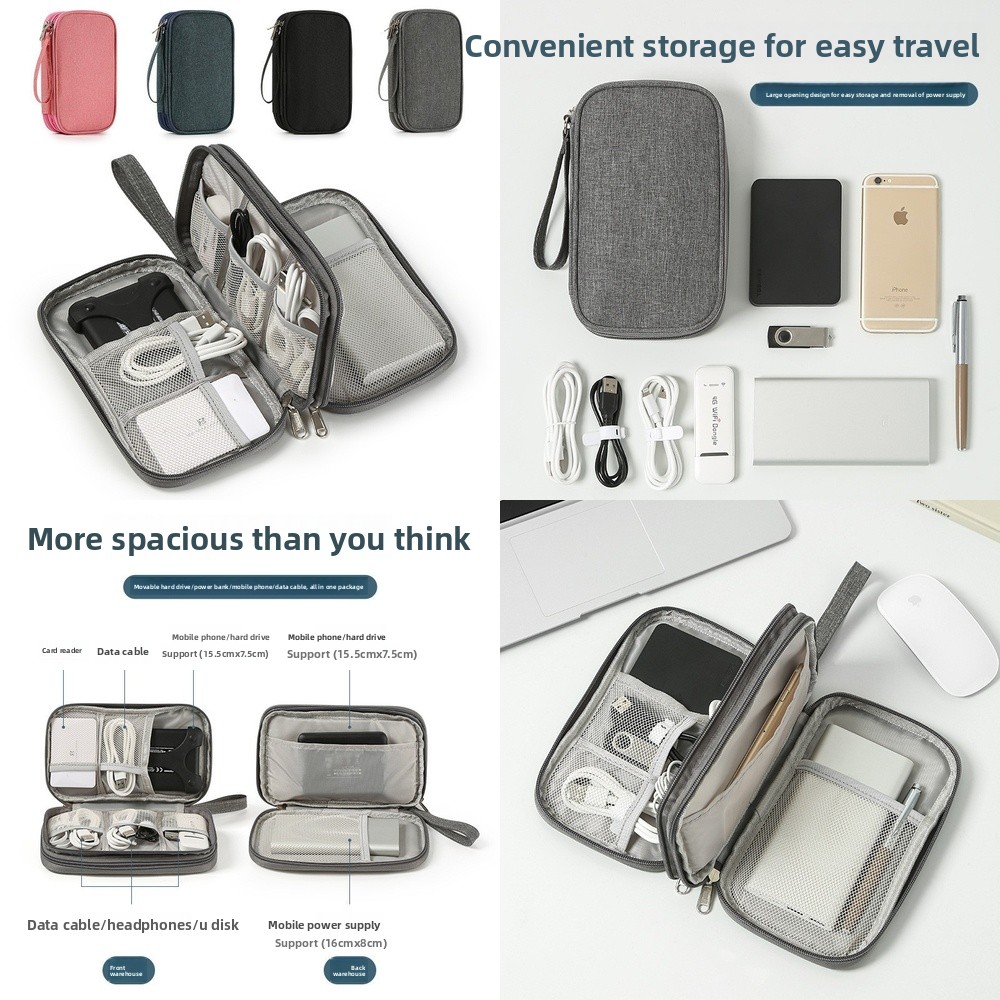 Tech Accessories Travel Organizer Pouch - Borsa Organizer per Cavi Digitali Sottile,