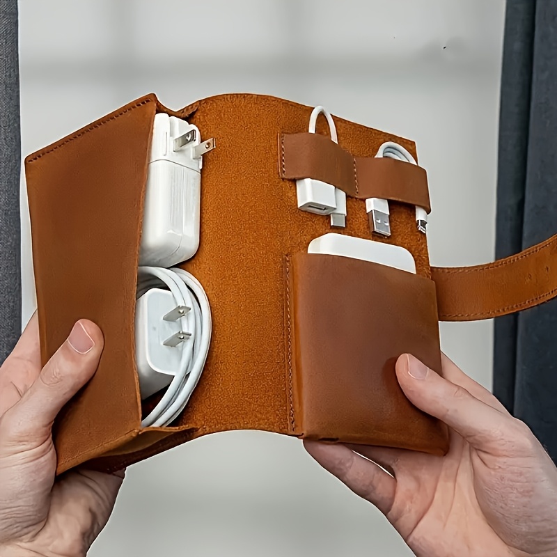 Tech Accessories For Laptop - Organizer multiscomparto in pelle PU da