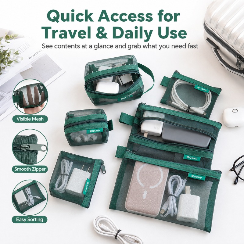 Set di 6 Borse Portatili in Re - Tech Accessories Travel Organizer Pouch recensione e prezzo