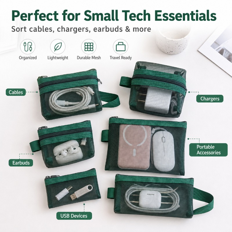 Set di 6 Borse Portatili in Re - Tech Accessories Travel Organizer Pouch recensione e prezzo