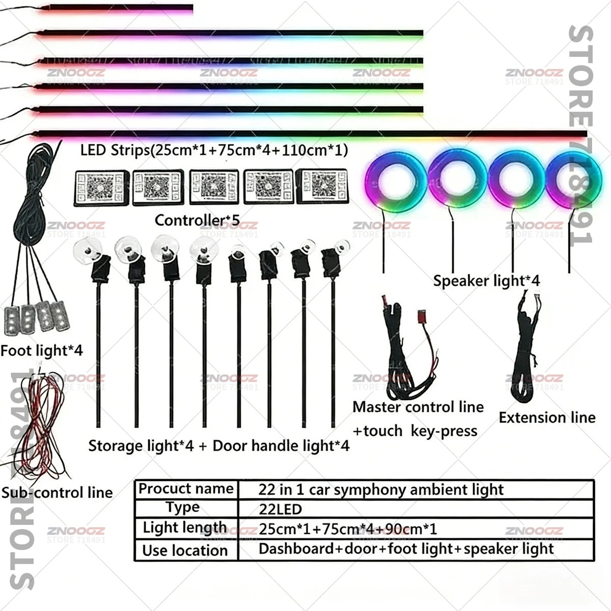 22in1 RGB Interni auto Acrilic - Tech Lighting Accessories recensione e prezzo