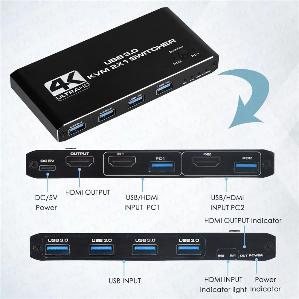 Switch KVM 4K 60Hz, Hub USB 3. - Tech Computer Accessories recensione e prezzo